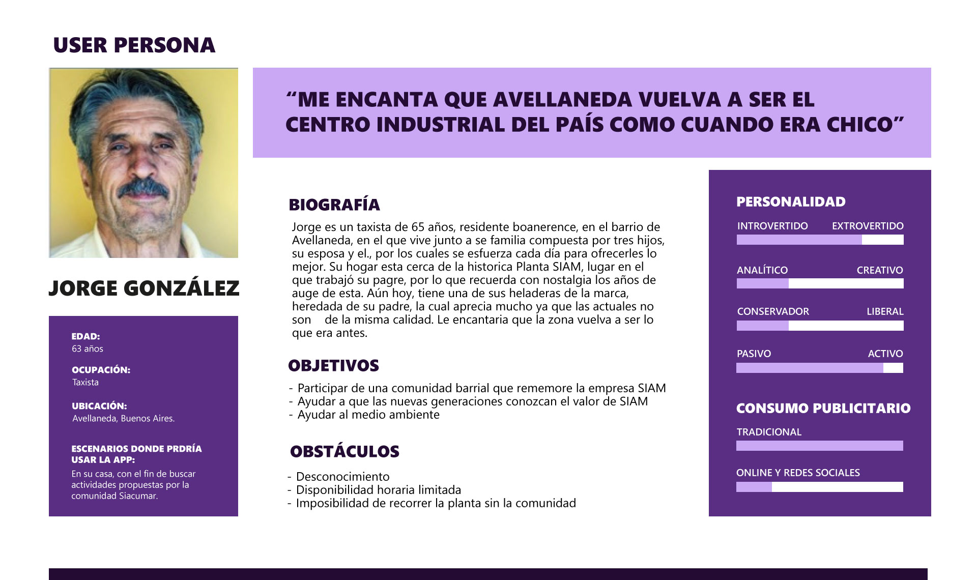 user persona para la webapp Siacumar
