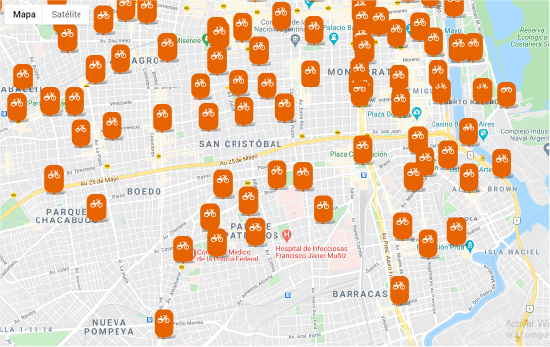 Mapa Ecobicis