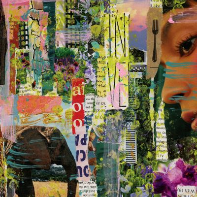 Collage con recortes de revistas, hecho por Laura