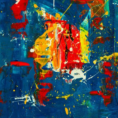 pintura abstracta de colores hecha por Lucas