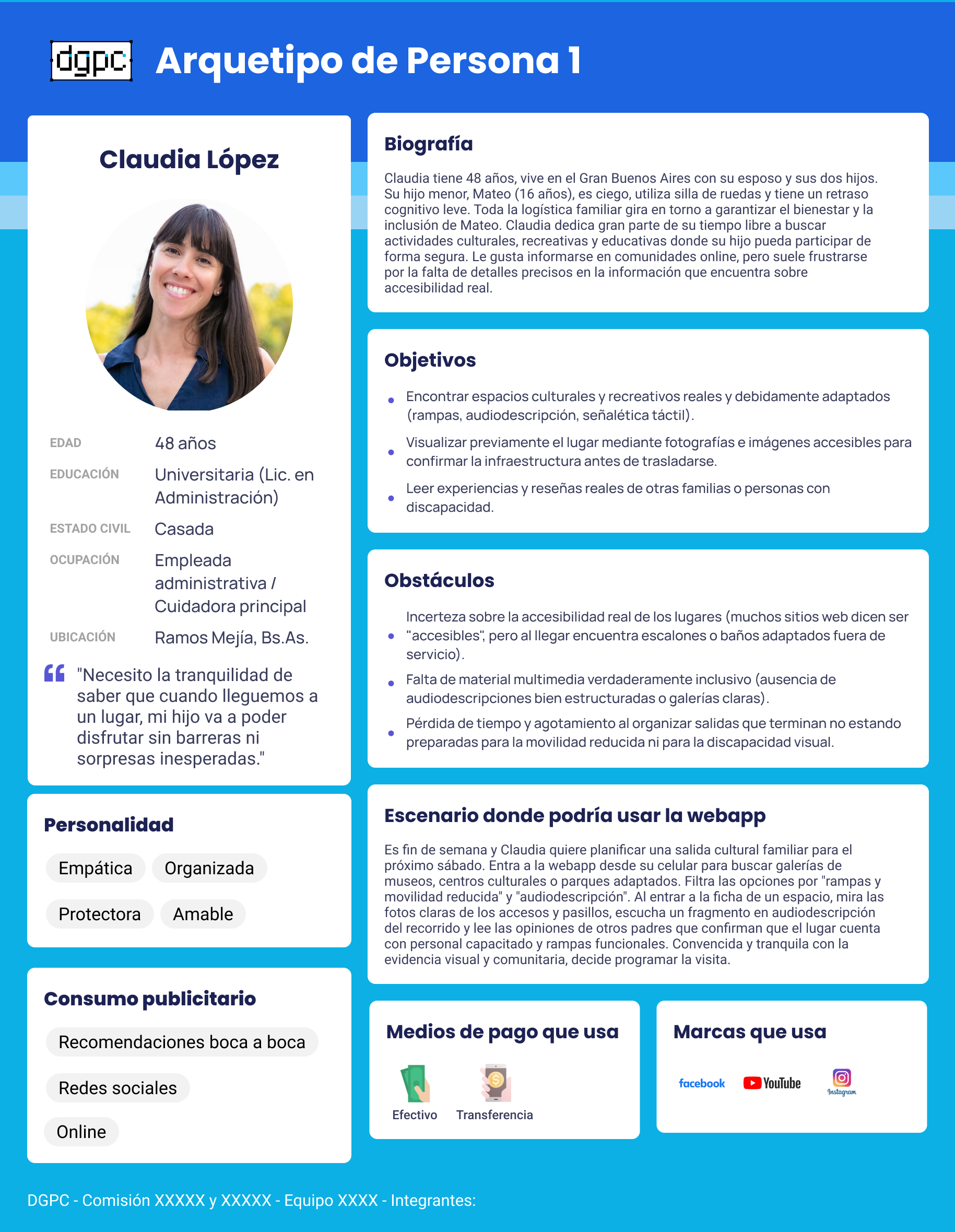Arquetipo de Persona 1: Claudia López, DGPC