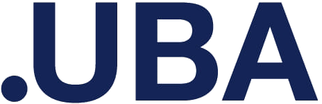 UBA logo azul con letras blancas