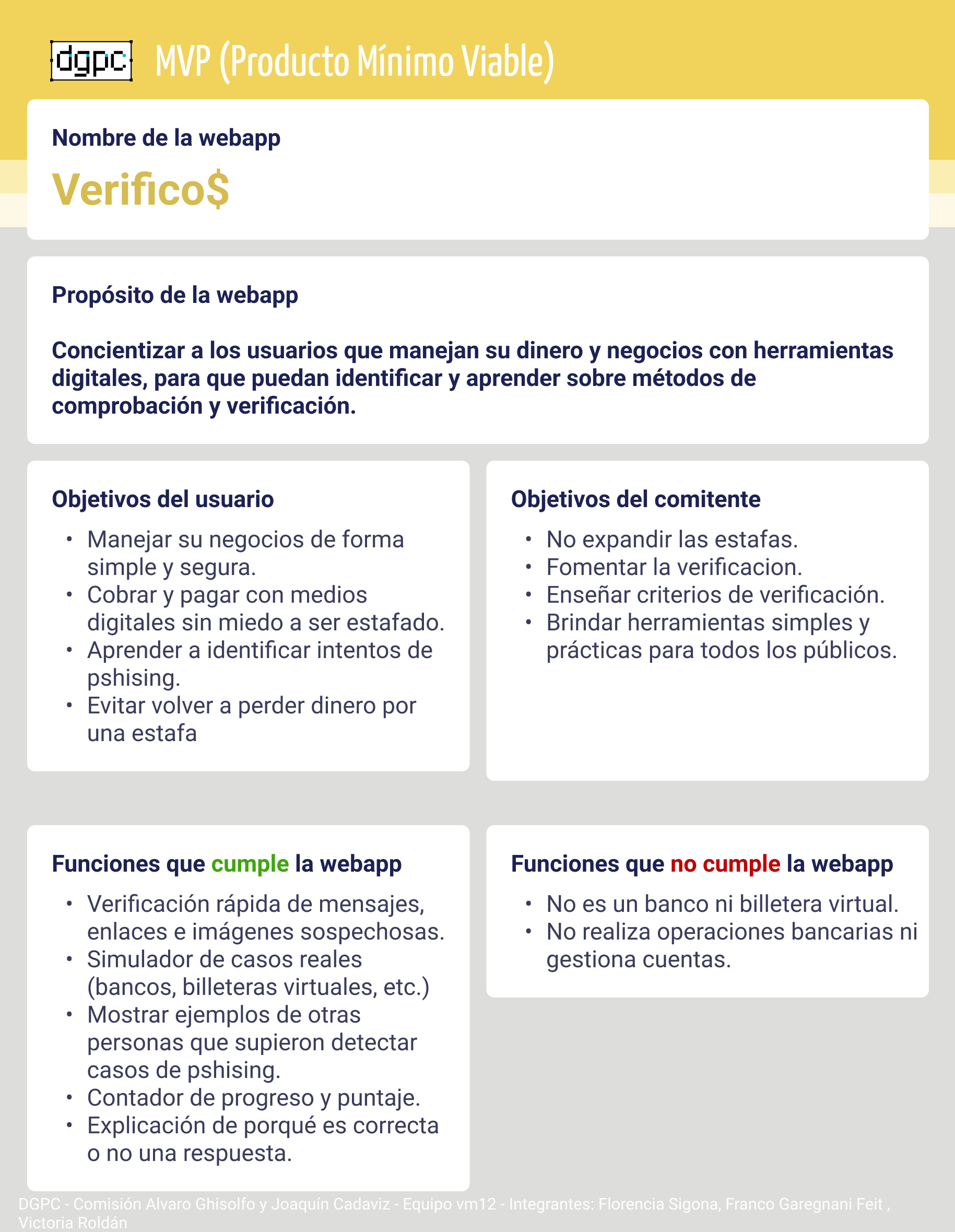 MVP (Producto Mínimo Viable) de Verifico$