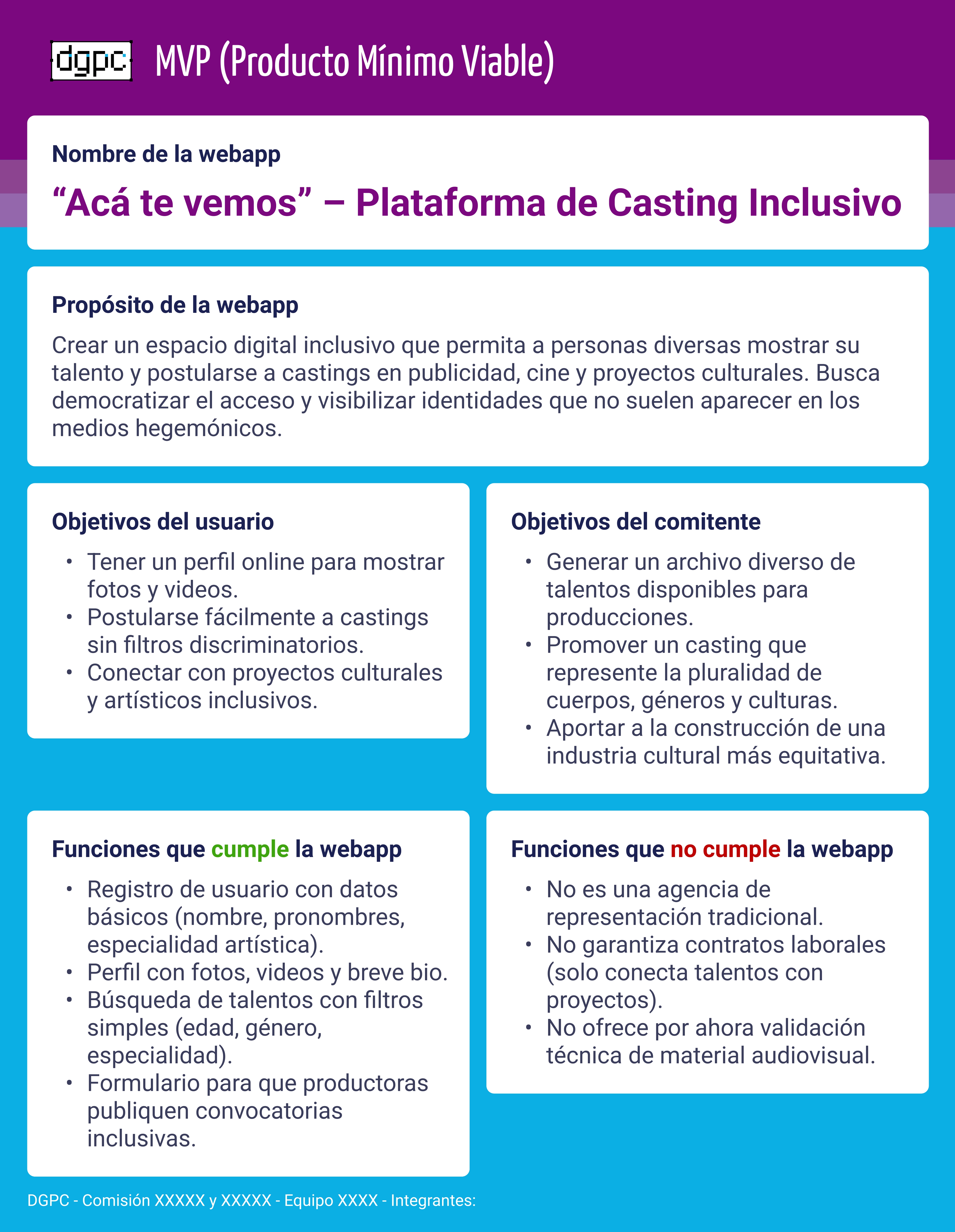 mvp de la webapp