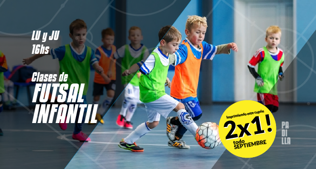 Promo 2 por 1 Clases de los Jueves de 14 a 16 hs futsal infantil