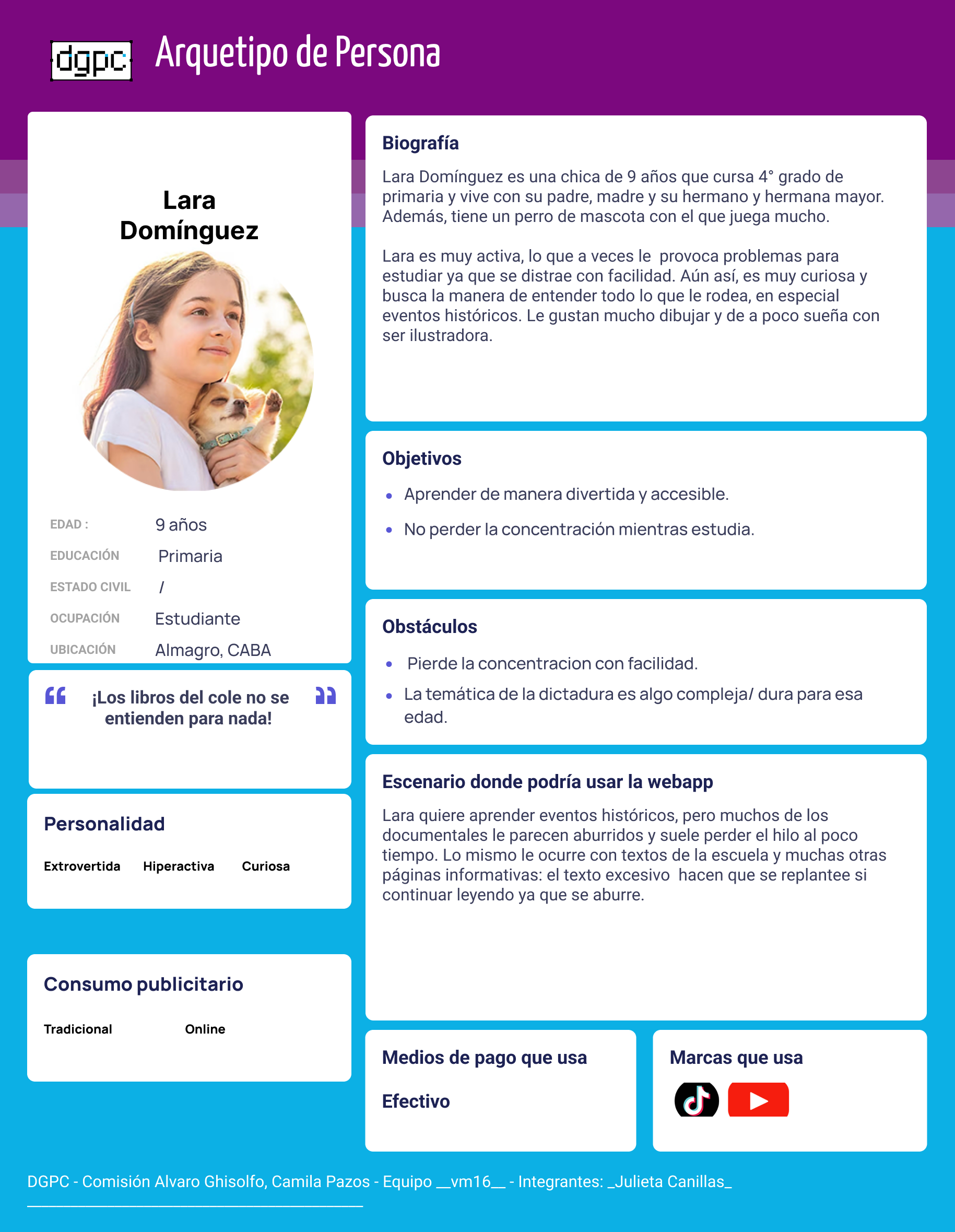 Arquetipo de persona para la webapp