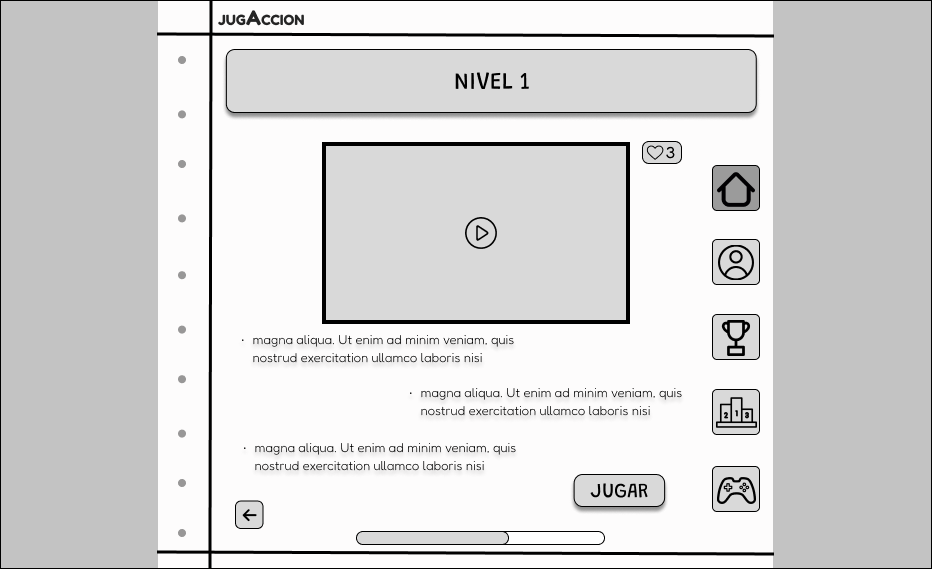 Pantalla cuatro de sitio web